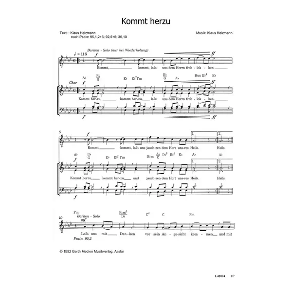 Produktbild des Artikels Kommt herzu (Noten - Download)