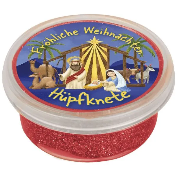 Produktbild des Artikels Springknete: Fröhliche Weihnachten (Krippe) - mit Glitzer ()