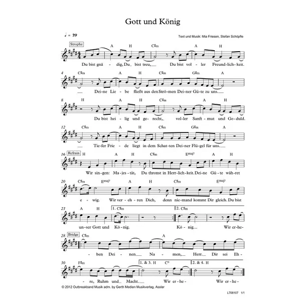 Produktbild des Artikels Gott und König (Noten - Download)