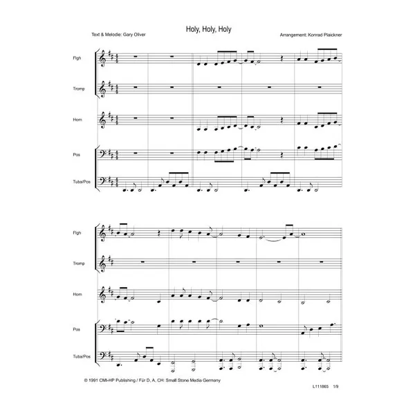 Produktbild des Artikels Holy, Holy, Holy (Noten - Download)