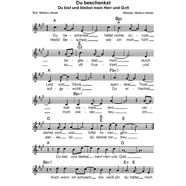 Produktbild des Artikels Du beschenkst (Noten - Download)