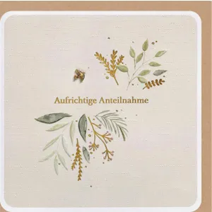 Produktbild des Artikels Faltkarte "Aufrichtige Anteilnahme" (Schreibwaren)
