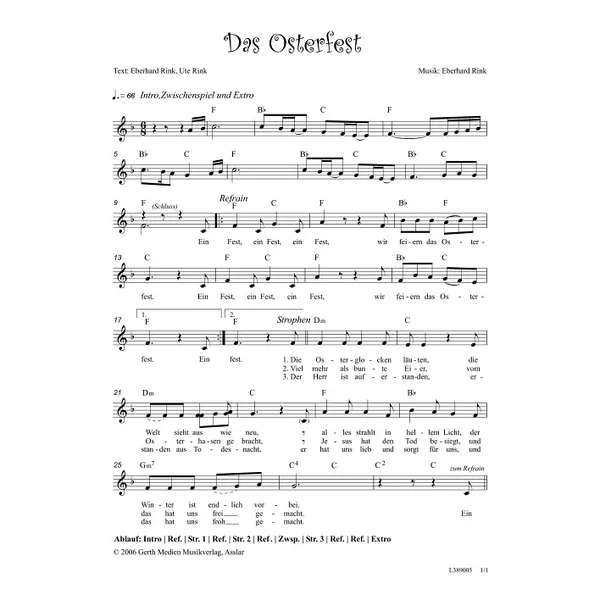 Produktbild des Artikels Das Osterfest (Noten - Download)