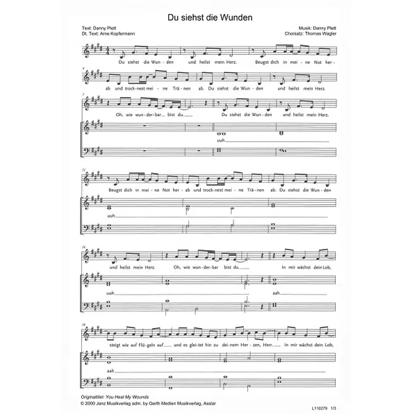 Produktbild des Artikels Du siehst die Wunden (Noten - Download)