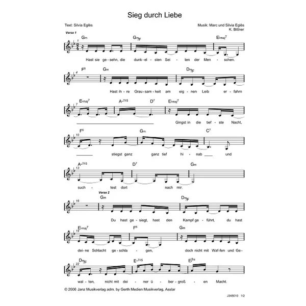 Produktbild des Artikels Sieg durch Liebe (Noten - Download)