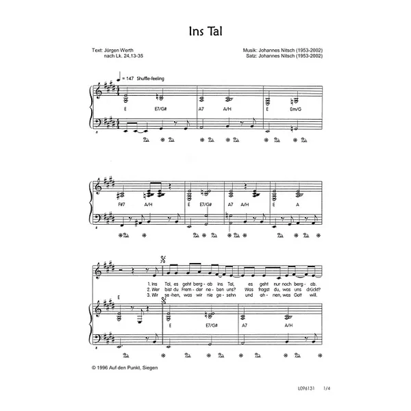 Produktbild des Artikels Ins Tal (Noten - Download)