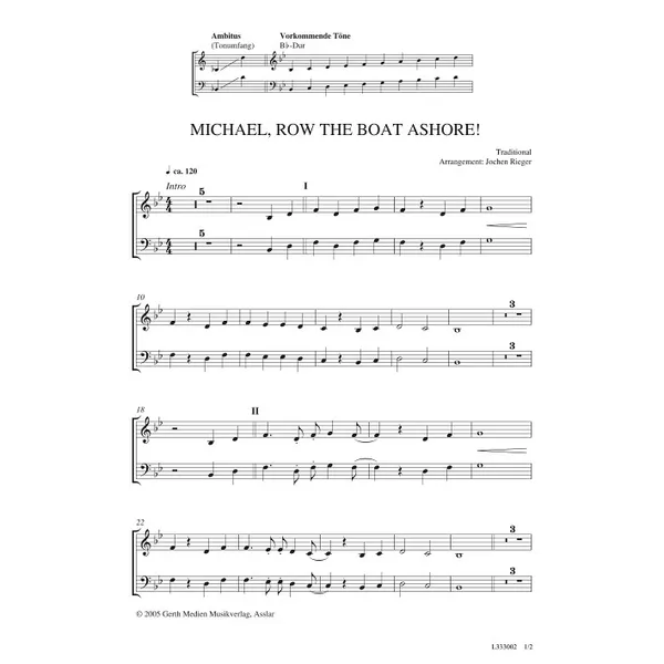 Produktbild des Artikels Michael Rows The Boat Ashore (Noten - Download)