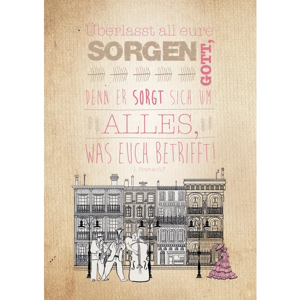 Produktbild des Artikels Leinwand WortProjekt "Überlasst all eure Sorgen Gott" ()