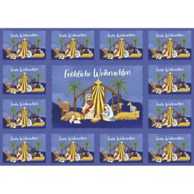 Produktbild des Artikels Aufkleber-Gruß-Karten: Fröhliche Weihnachten, 4 Stück (Schreibwaren)