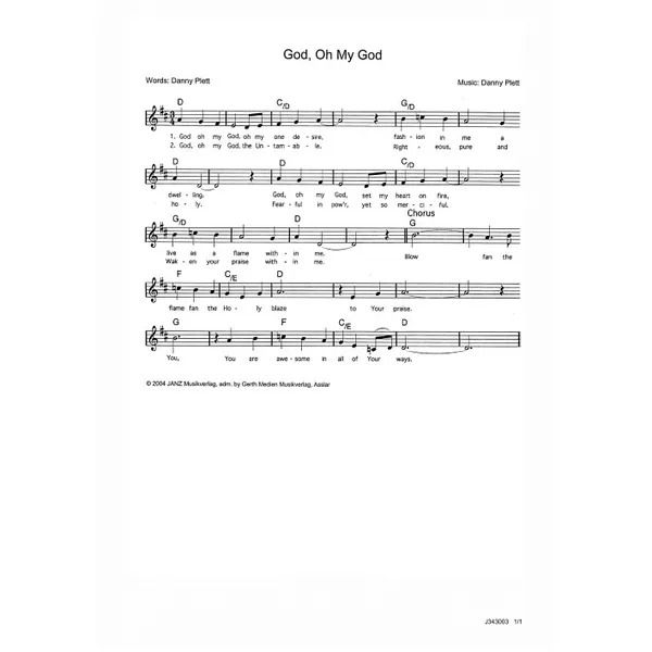 Produktbild des Artikels God, Oh My God (Noten - Download)