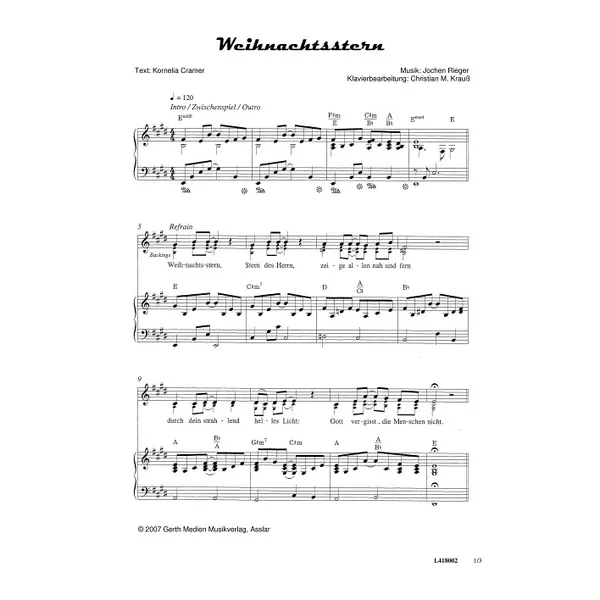 Produktbild des Artikels Weihnachtsstern (Noten - Download)