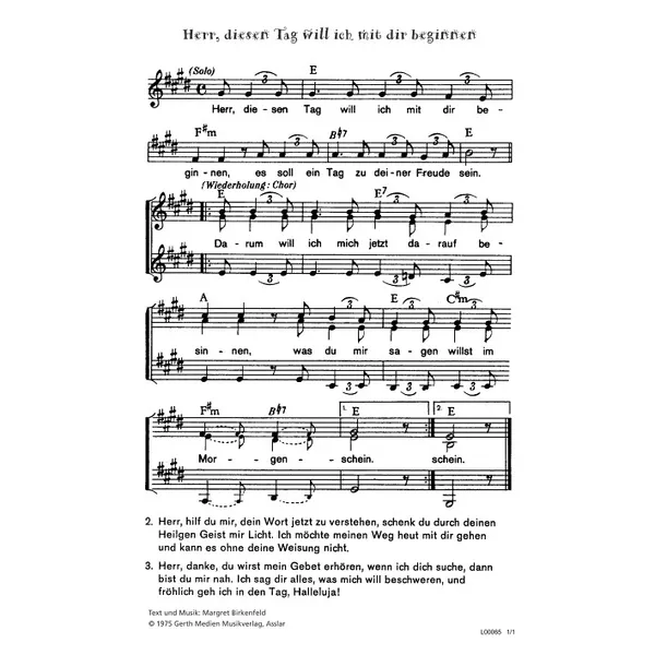 Produktbild des Artikels Herr, diesen Tag will ich mit dir beginnen (Noten - Download)
