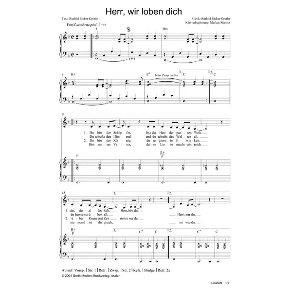 Produktbild des Artikels Herr, wir loben dich (Noten - Download)