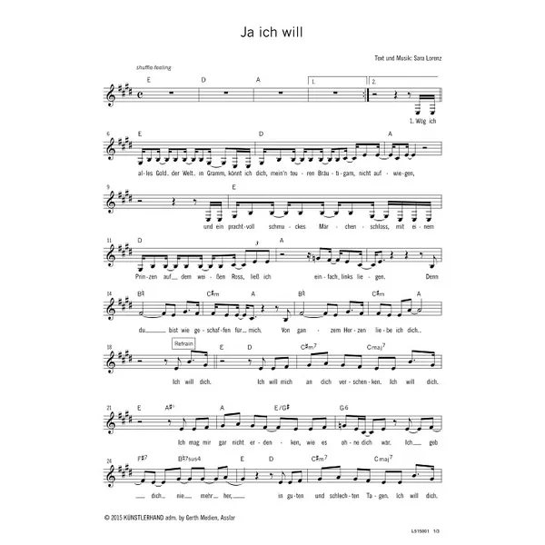 Produktbild des Artikels Ja, ich will (Noten - Download)
