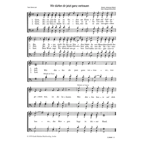 Produktbild des Artikels Wir dürfen dir jetzt ganz vertrauen (Noten - Download)