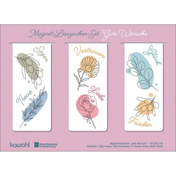 Produktbild des Artikels Magnet-Lesezeichen-Set: Segen, Treue, Vertrauen (Schreibwaren)