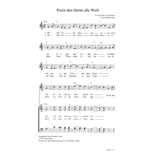 Produktbild des Artikels Preist den Herrn alle Welt (Noten - Download)