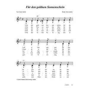 Produktbild des Artikels Für den goldnen Sonnenschein (Noten - Download)
