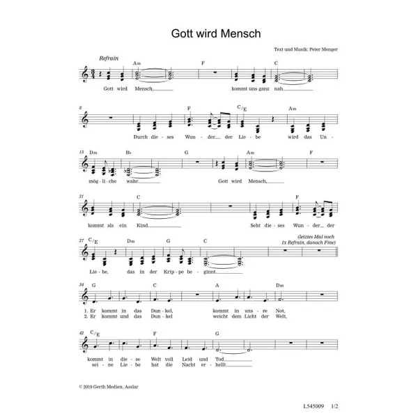 Produktbild des Artikels Gott wird Mensch (Noten - Download)