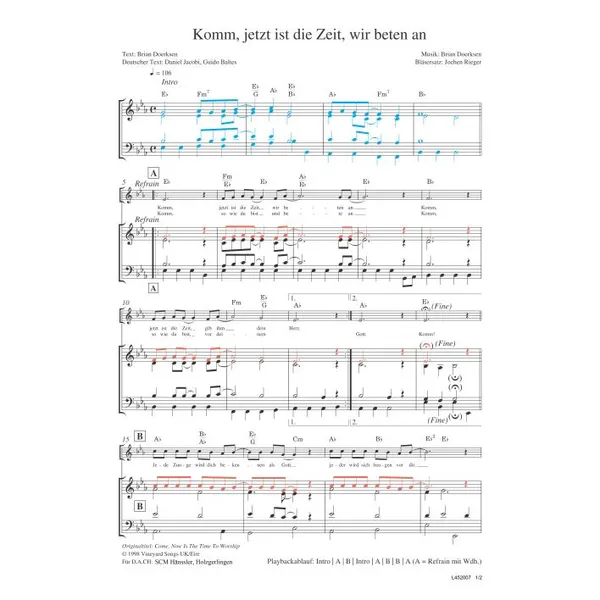 Produktbild des Artikels Komm, jetzt ist die Zeit wir beten an (Noten - Download)