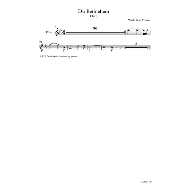 Produktbild des Artikels Du, Bethlehem (Flöte) (Noten - Download)