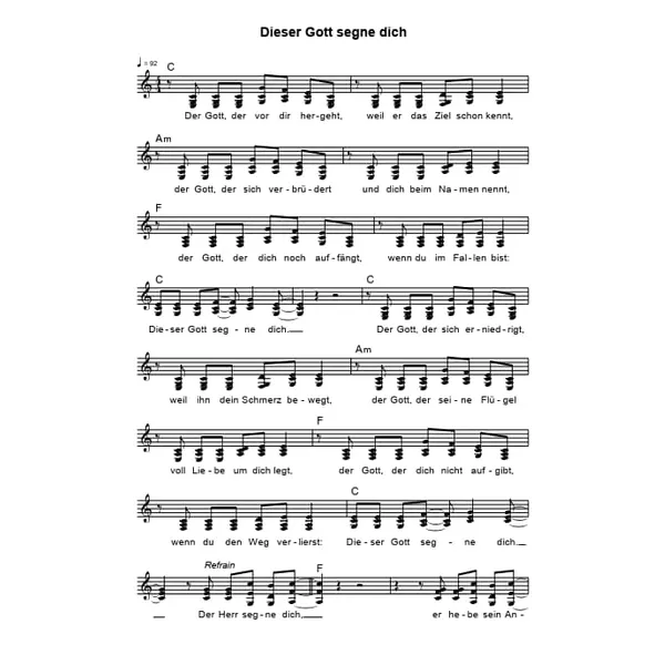 Produktbild des Artikels Dieser Gott segne dich (Noten - Download)