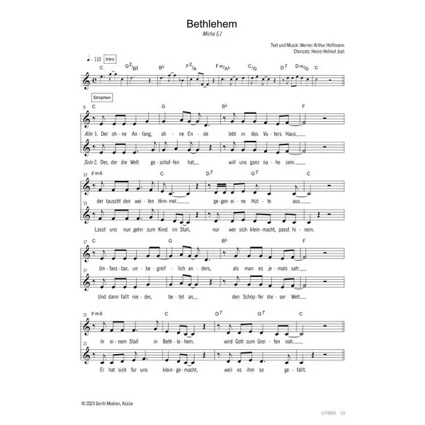 Produktbild des Artikels Bethlehem (Noten - Download)