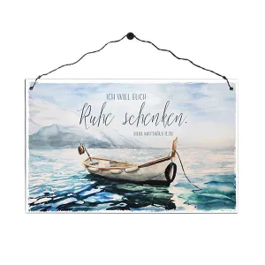 Produktbild des Artikels Holzschild groß - Ruhe schenken (Boot) ()