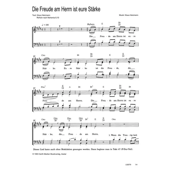 Produktbild des Artikels Die Freude am Herrn ist eure Stärke (Noten - Download)
