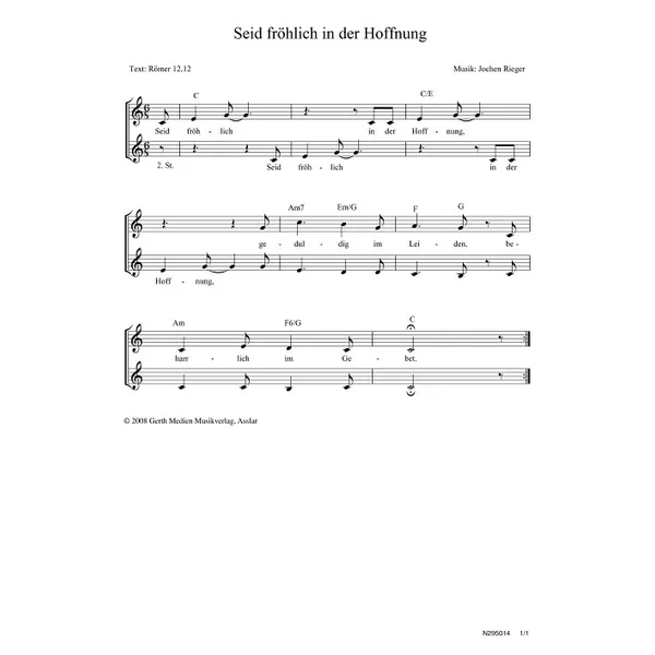 Produktbild des Artikels Seid fröhlich in der Hoffnung (Noten - Download)