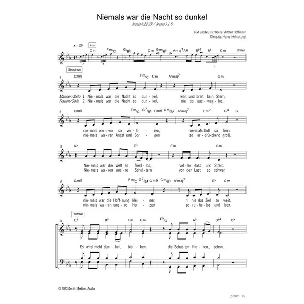 Produktbild des Artikels Niemals war die Nacht so dunkel (Noten - Download)