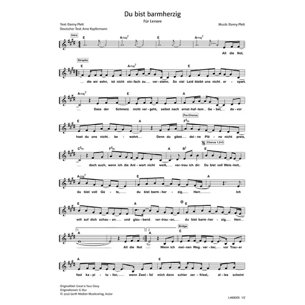Produktbild des Artikels Du bist barmherzig (Noten - Download)