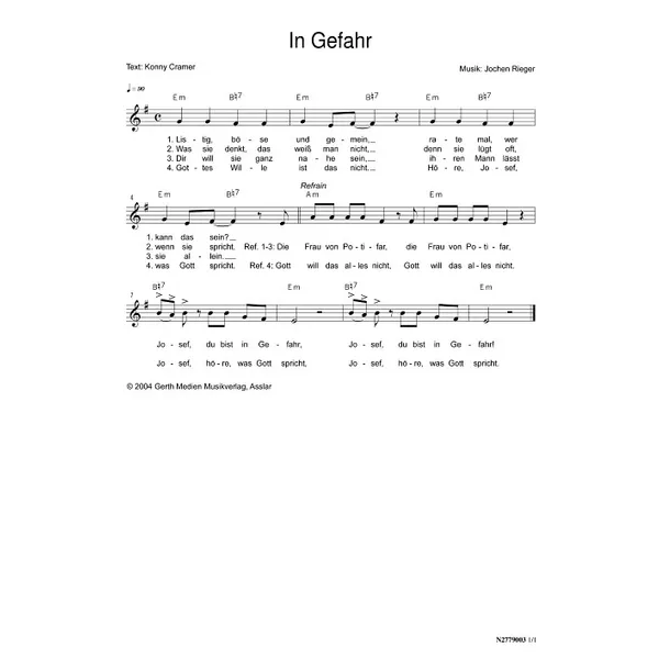 Produktbild des Artikels In Gefahr (Noten - Download)