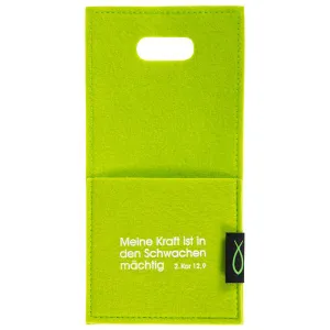 Produktbild des Artikels Filz-Ladetasche "Meine Kraft ist in den Schwachen mächtig" ()