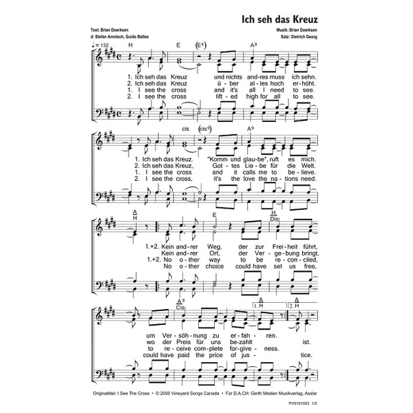 Produktbild des Artikels Ich seh das Kreuz (Noten - Download)