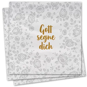 Produktbild des Artikels Servietten - Gott segne dich (Rosenmuster) ()