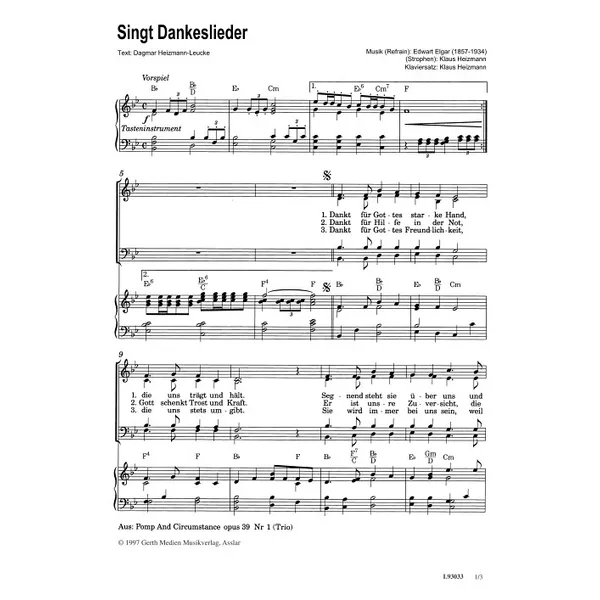 Produktbild des Artikels Singt Dankeslieder (Noten - Download)