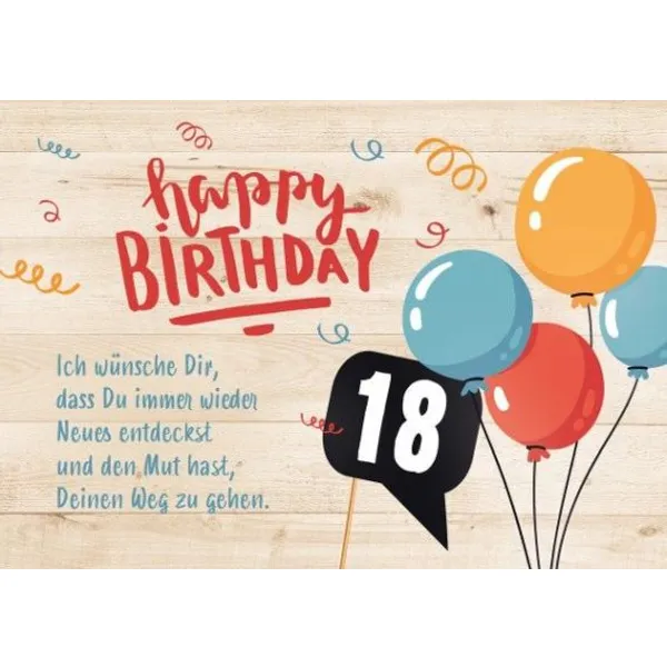 Produktbild des Artikels 18. Geburtstag - Faltkarte (Schreibwaren)
