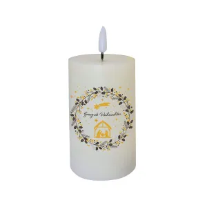 Produktbild des Artikels LED-Echtwachskerze "Gesegnete Weihnachten" ()