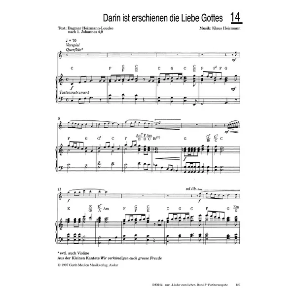 Produktbild des Artikels Darin ist erschienen die Liebe Gottes (Noten - Download)