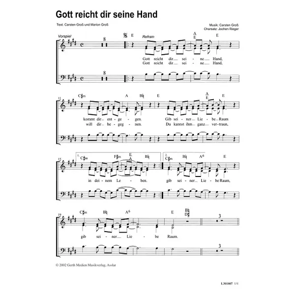 Produktbild des Artikels Gott reicht dir seine Hand (Noten - Download)