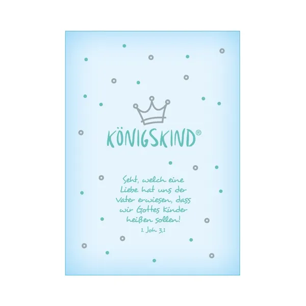 Produktbild des Artikels Postkarte "Königskind" - Baby blau (Schreibwaren)