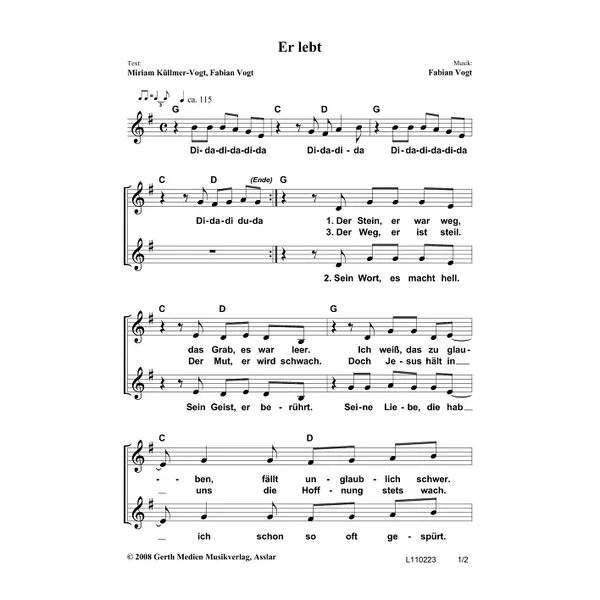 Produktbild des Artikels Er lebt (Noten - Download)