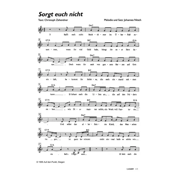 Produktbild des Artikels Sorgt euch nicht (Noten - Download)
