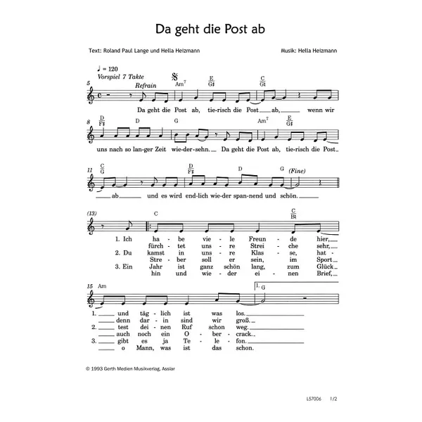 Produktbild des Artikels Da geht die Post ab (Noten - Download)