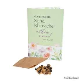 Produktbild des Artikels Jahreslosung 2026 - Blumensamentütchen in Klappkarte (Schreibwaren)