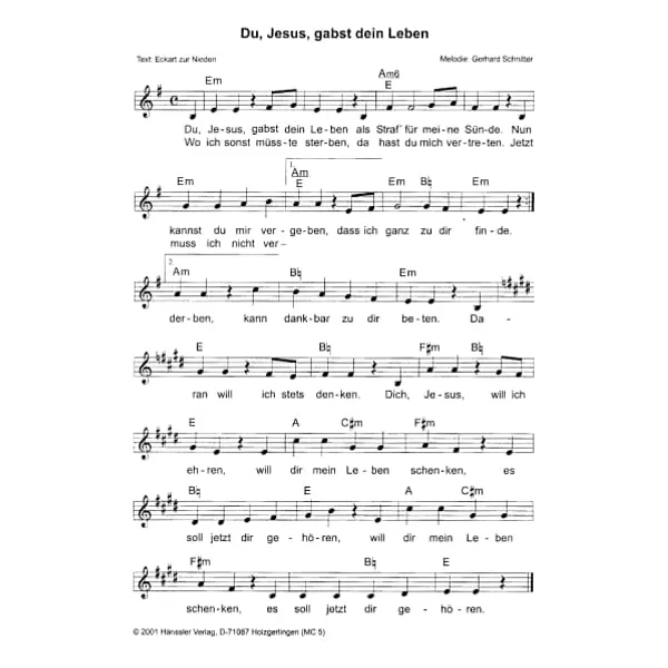 Produktbild des Artikels Du Jesus gabst dein Leben (Noten - Download)