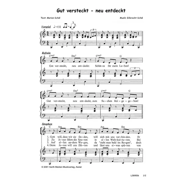Produktbild des Artikels Gut versteckt, neu entdeckt (Noten - Download)