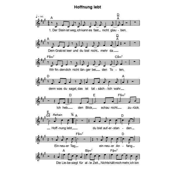 Produktbild des Artikels Hoffnung lebt (Noten - Download)