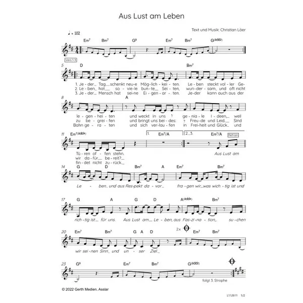 Produktbild des Artikels Aus Lust am Leben (Noten - Download)
